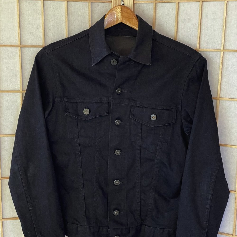 Naked and Famous Trucker Jacket, 10 oz Black Stretch Denim